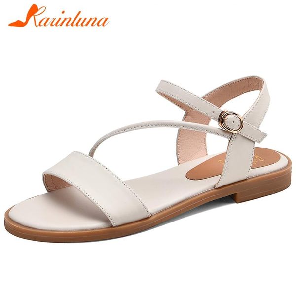 

sandals karin female office handmade designer open toe buckle strap low heel casual women solid shoes, Black