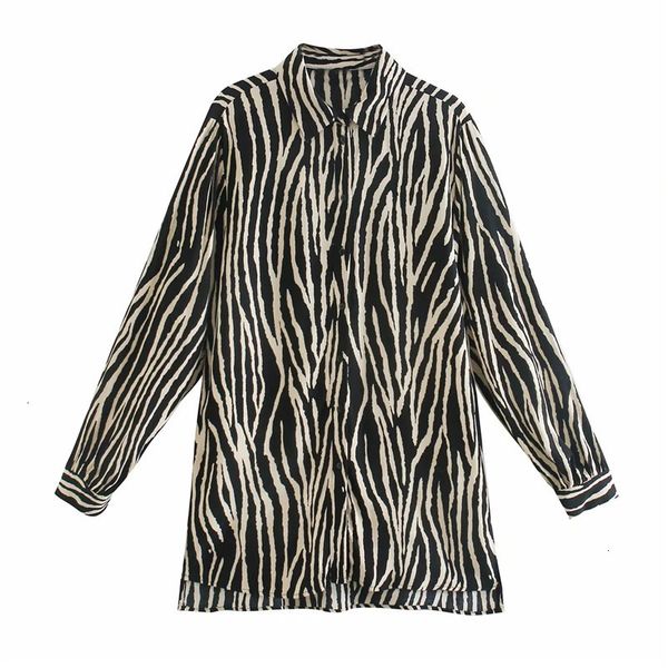 

New Black 2021 Animal Print Women Shirts Vintage Button Up Long Sleeve Shirt Woman Fall Elegant Blouses Ladies Tops 39rd J72B, White
