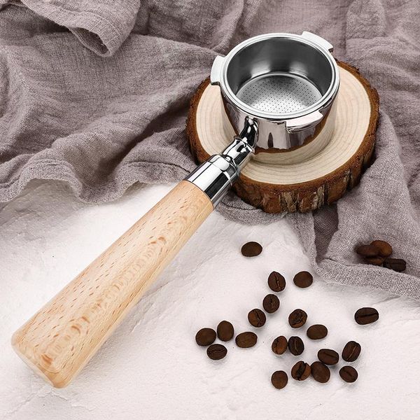 

coffee filters 51mm stainless steel espresso machine bottomless filter holder wooden handle portafilter branch general accessory