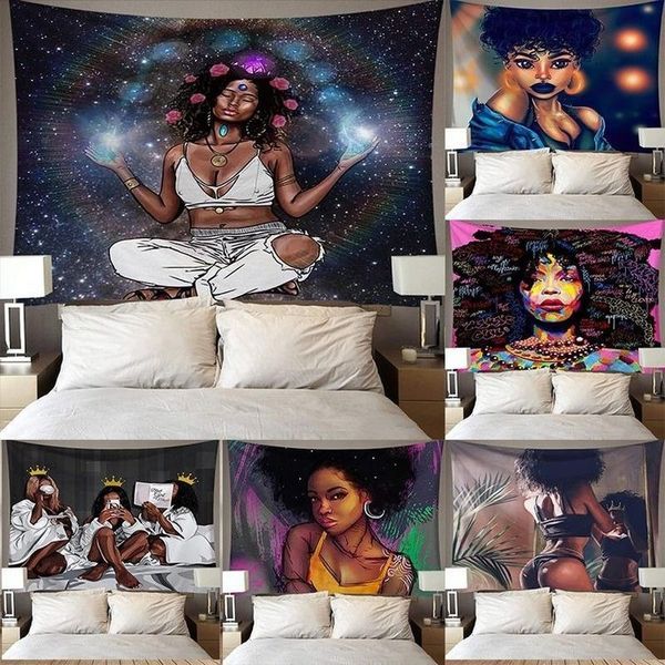 

tapestries woman african background wall tapestry cloth home decoration mural 95*73cm