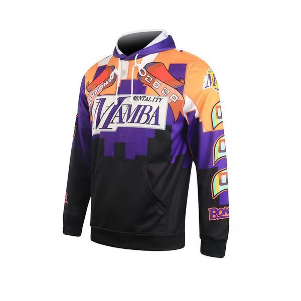 

hooded men hoodie booker sweatshirt basketball champion mamba mentality 24 letter printed pullover sports streetwear, Black