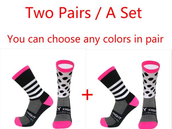 

sports socks two pairs / a set compression cycling men women bike running, Black