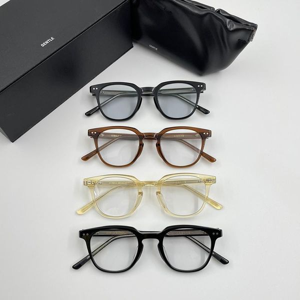 

fashion sunglasses frames gentle brand lutto designer men women round glasses acetate frame female gafas de sol spectacle prescription eyewe, Black