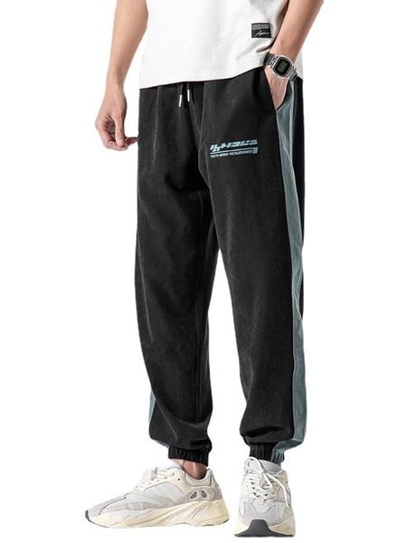 

men's pants summer casual loose harlene bursts, nine-point guards, tide, sports, sports trousers, men, Black