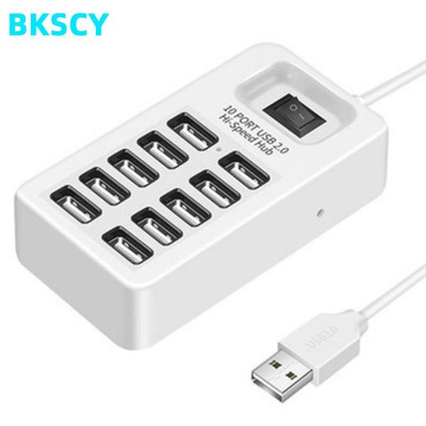 

hubs bkscy usb hub 2.0 10 port high speed transfer sync expansion multi splitter adapter with separate switch for lapcomputer