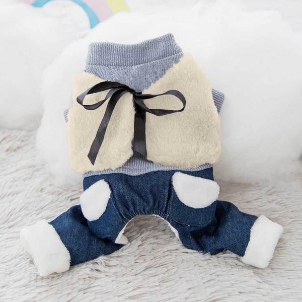

dog pet four legged teddy bear small warm thickened cotton padded autumn clothing winter