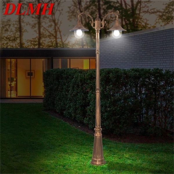 

dlmh landscape lighting outdoor led pillar double head waterproof modern patio garden street lights for porch garden villa