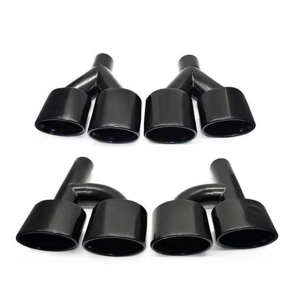 

motorcycle exhaust system 1 pair h model pipe for m-ercedes b-enz w204 c180 c200 c260 c300 change c63 s63 stainless steel black muffler tip