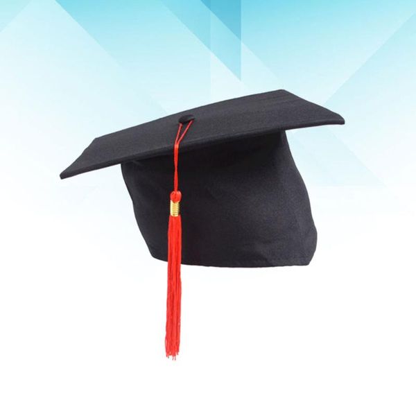 

party hats adjustable adults students graduation bachelor tassel fancy dr graduated hat (black+red)