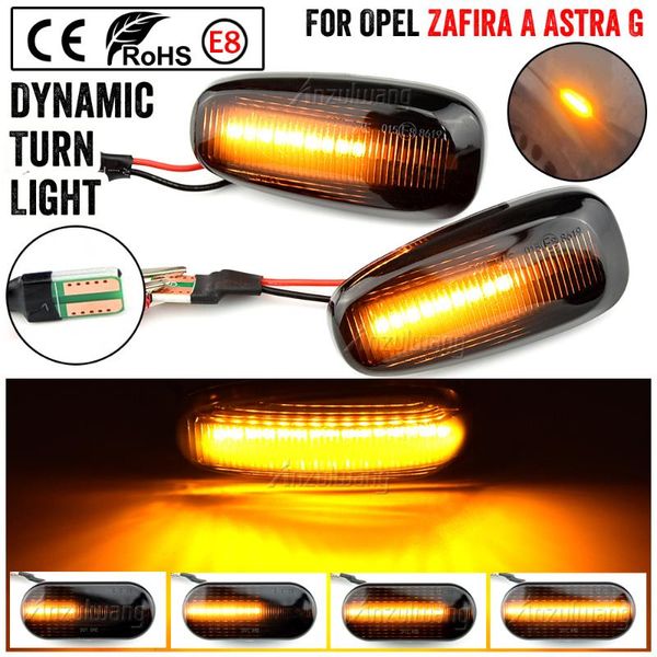 

emergency lights 2pcs led dynamic side marker turn signal blinker flowing water flashing light for zafira a 99-05 astra g 98-09