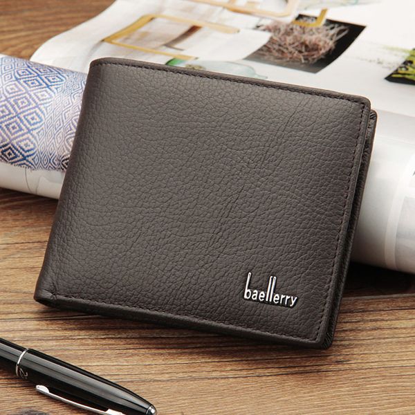 

new 2018 genuine leather men wallets famous brand men wallet male black coin purse id card dollar bill wallet