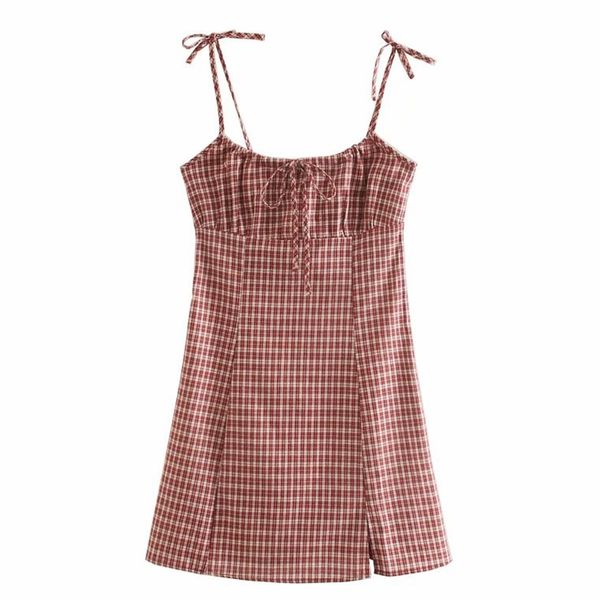 Mulheres Vestido 2021 New Lattice Tube Top Suspender Vestido Feminino Moda Mini Street Ajustável Ombro Strap Verão Verão Chique Vestido 210306