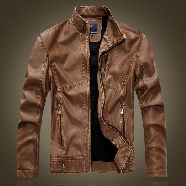 

men's fur & faux 2021 fashion vintage motorjas mannen, Black