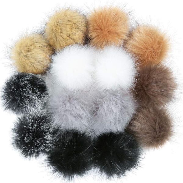 

10cm faux fur pompom for women colorful knitted hat shoes cap diy decoration fluffy faux fur ball pompom bag jewelry #t3