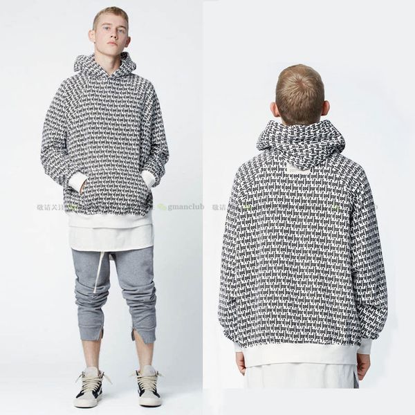 

high street independent fear of god fog letter printing hooded long sleeve white sweater perfect with coconut zv3e, Black