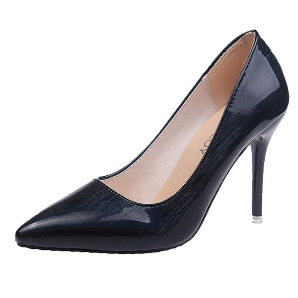 

dress shoes fashion women's high heels pure color simple elegant wild sweet small fresh mature 2021, Black