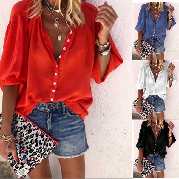 

deep v neck oversized chiffon blouse women 2021 spring autumn long sleeve white shirt plus size streetwear ladies c313