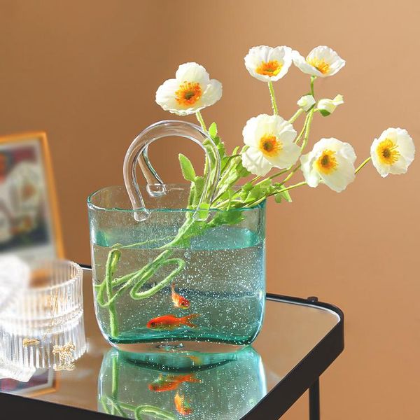 

vases fish tank flower vase for decorative nordic glass hydroponics plants ornaments home modern candle holder