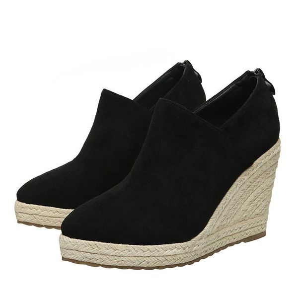 

dress shoes 2021 fashion high heels women party brand model elegant ladies wedges 10cm super pumps, Black