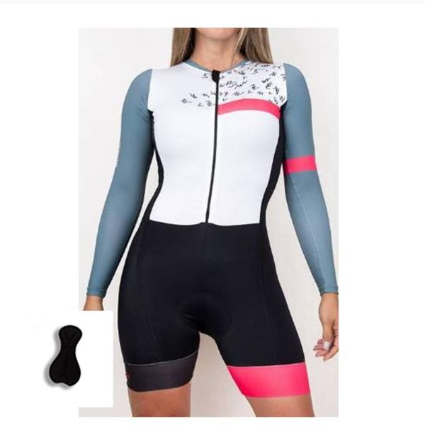 

racing sets long sleeve cushion cycling race pro suit jumpsuit women professional women's triathlon jersey, Black;blue