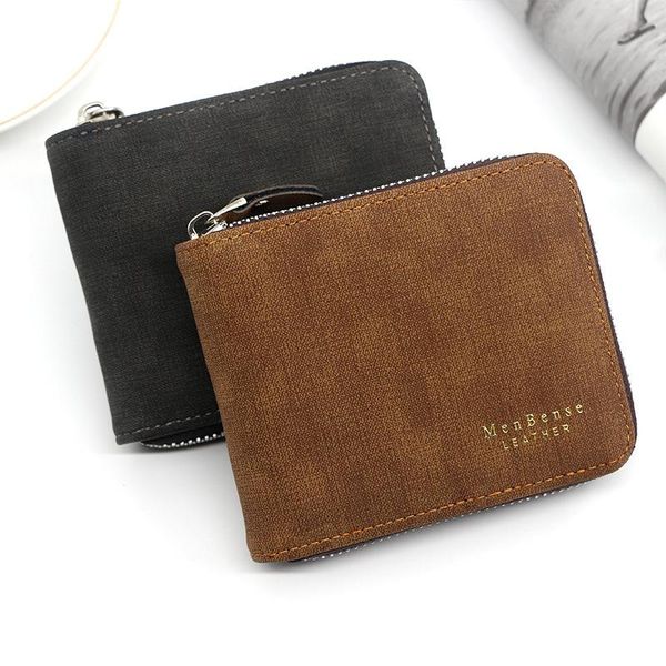 

wallets men's wallet fashion large capacity pu frosted zipper short men casual solid standard, Red;black