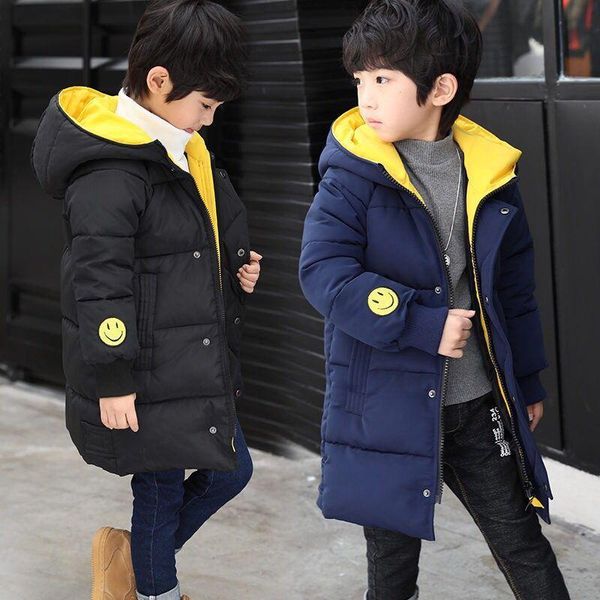 

coat children winter down cotton jackets for boys clothes snowsuit kids parka warm thicken teenager outwear clothing 3-15 years, Blue;gray