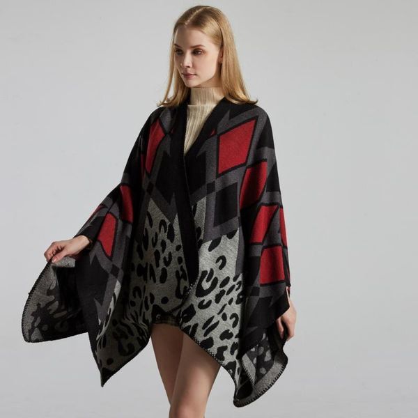 

scarves 2021 poncho cape autumn winter thicken warm travel cashmere scarf women shawl wraps branket, Blue;gray