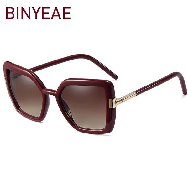 

sunglasses large square funky women 2021 dark red brown gradient sun glasses minimalist fashion brand gafas, White;black