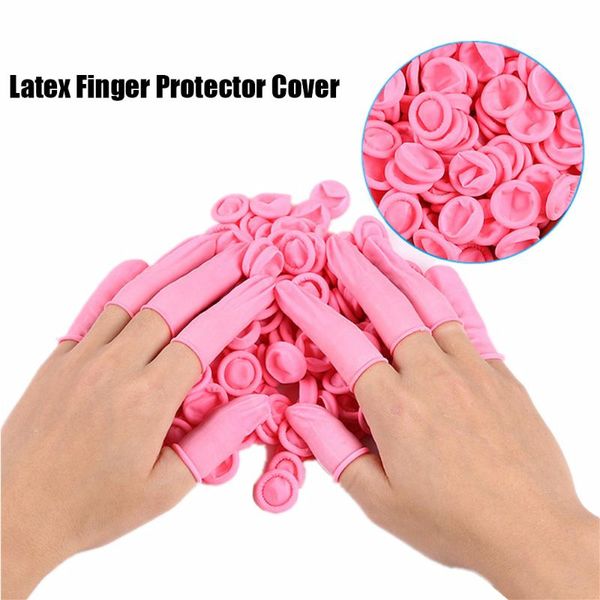 

disposable gloves pink latex rubber finger cots anti-static fingertips protector for food cleaning cooking accessories