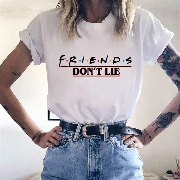 

women's t-shirt friends tv shows printed t-shirts graphics ullzang harajuku 90s tee, White