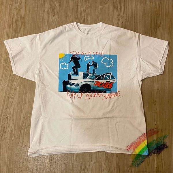 

2021 new t-shirts alta qualidade dos homens estilo vero de travis scott jack meninos ray da luz do sol 9yco, White;black