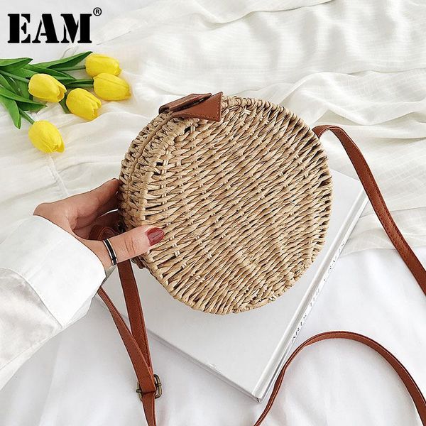 

shoulder bags [eam] women spring mini lady straw circular personality all-match crossbody travel bag fashion tide 2021 18a2294
