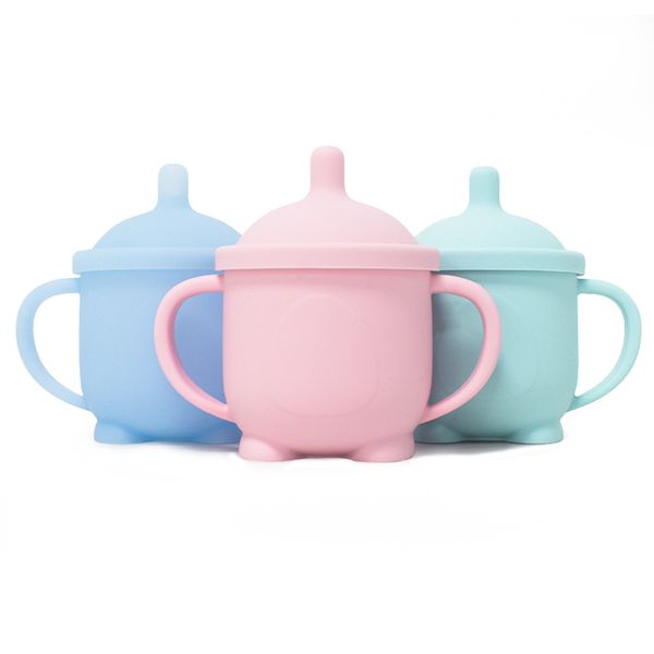 

childrens silicone straw cup baby learning drink cup food grade silicone childrens leak proof and drop proof kids water cup