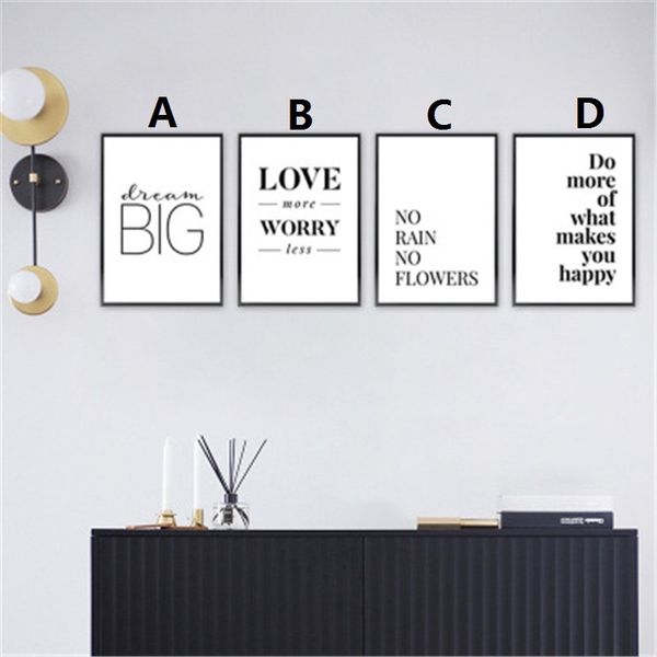 

unframed minimalist english words print decorative painting