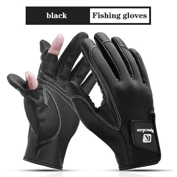 

cycling gloves bike bicycle touch screen non-slip breathable long cycle full finger smartphone, Black