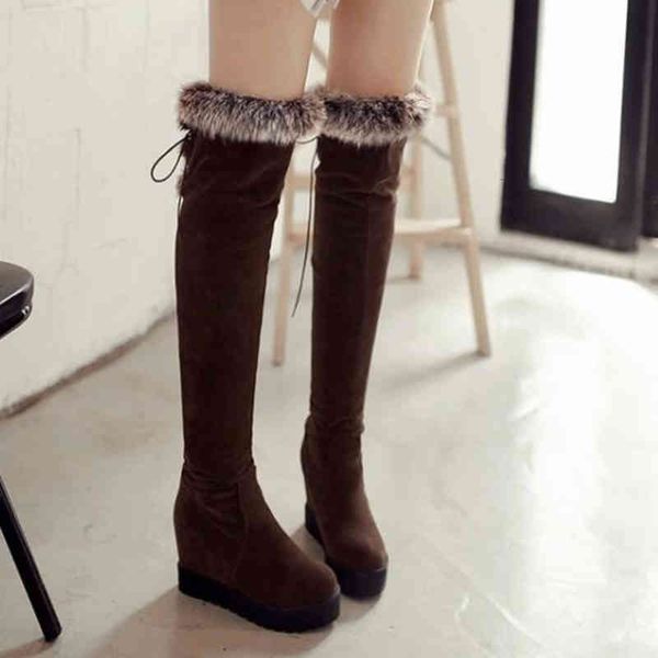 

dress shoes novo inverno engrossado interior botas altas grossas soladas femininas de neve pelÃºcia joelho aao8, Black