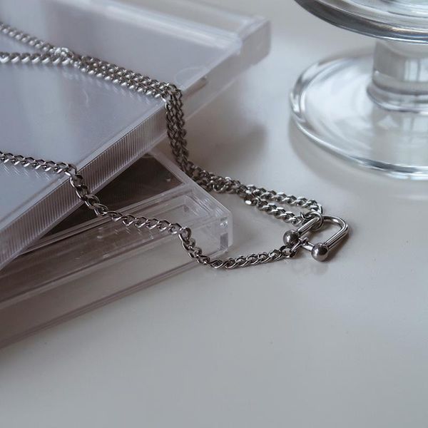 

chokers gothic pendant titanium steel chain choker necklaces women men punk fashion chains link chunky jewelry gifts, Golden;silver