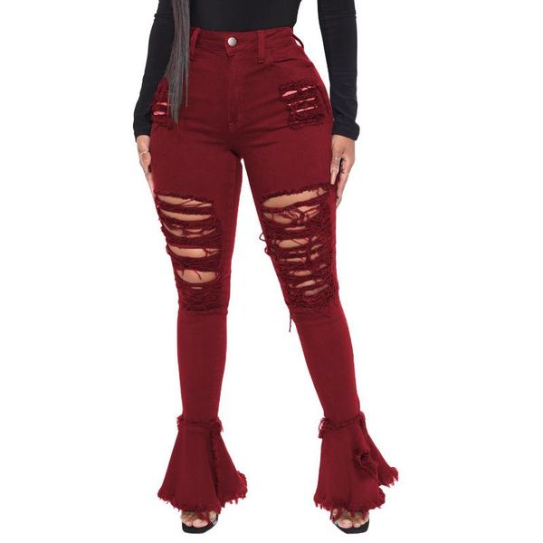 

women's jeans high street straight women waist denim trousers pants, Blue