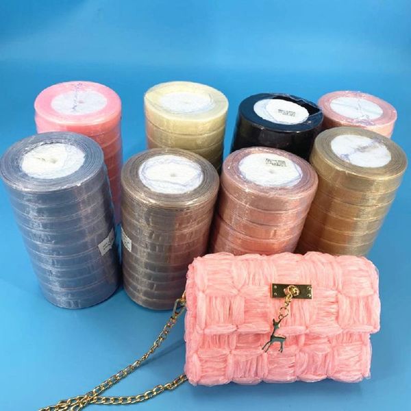 

bag parts & accessories 3 rolls ribbon for weave diy handmade craft, Black