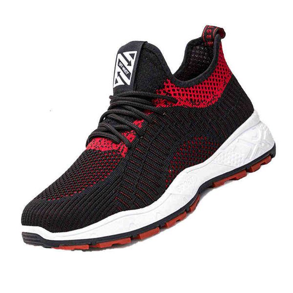 

2021 men's shoes running sports autumn casual flying woven student comfortable breathable, Black