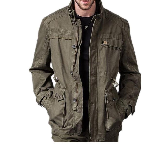 

men's jackets stand collar cotton jacket clothes coats style army green size m-4xl, Black;brown