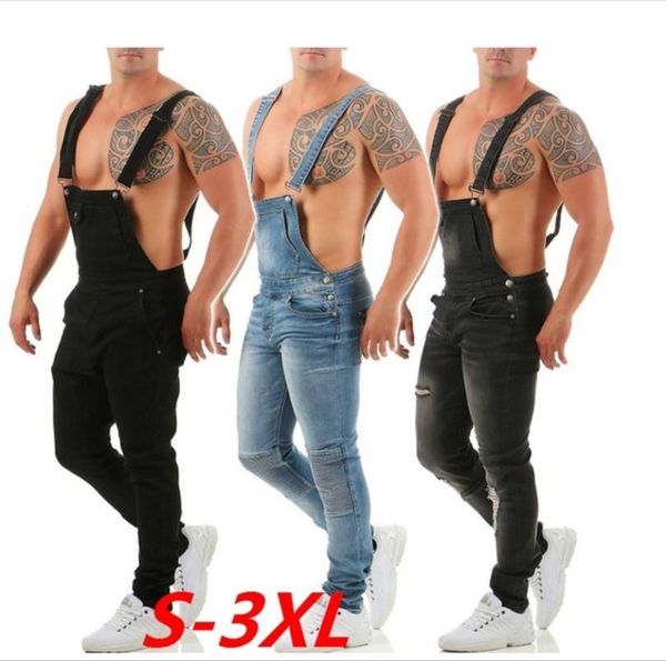 

men's jeans wimilous the suspenders feet trendy slim fit one-piece, Blue