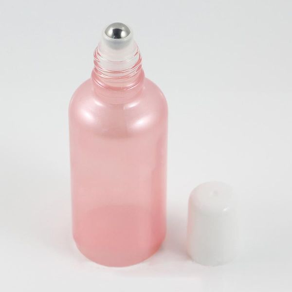 Vorratsflaschen, Gläser, 50 ml, Roll-on-Glas, rosa Flasche, Kosmetikbehälter, ätherisches Öl, nachfüllbar