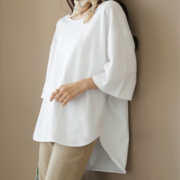

new autumn summer women white long sleeve tshirts ladies cotton tshirt 210306