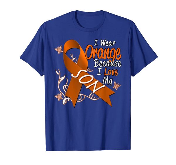 

i wear orange son leukemia cancer awareness shirt, White;black