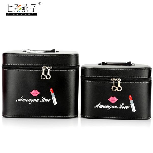 

cosmetic bag classic pu lip makeup box letter lipstick two piece set beauty shop gift can be lo