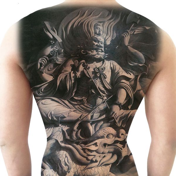 

three sided buddha guanyin tathagata full back tattoo sticker waterproof men and women lasting simulation