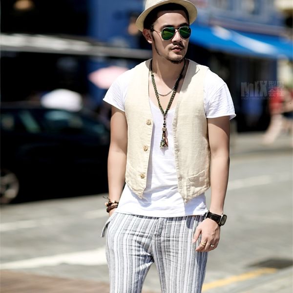 

men's vests mens fashion sleeveless jacket summer casual vest slim male waistcoats single breasted short man spring waistcoat j114, Black;white