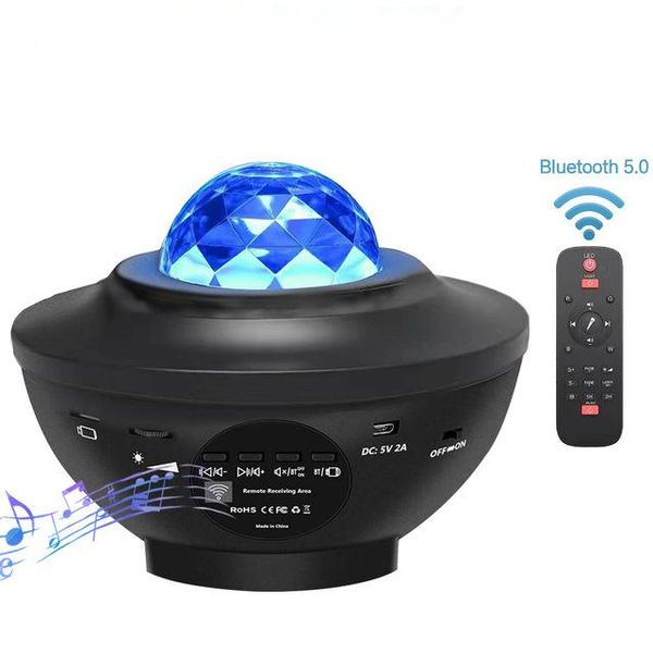 

led star projector party bluetooth speaker galaxy starry night lamp ocean wave projector with usb music player remote control