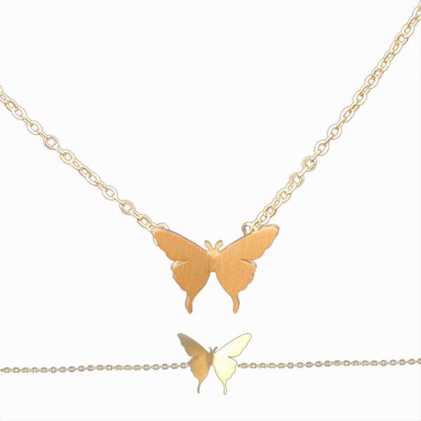 

earrings & necklace butterfly women's fashion jewelry set bracelet women gold color stainless steel trendy style wedding sets, Silver